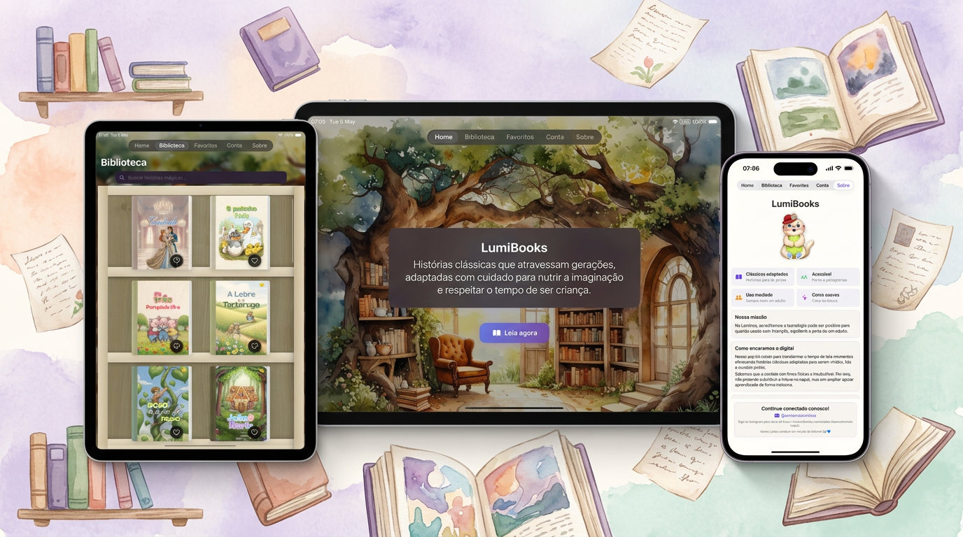App Lumibooks em iPad e iPhone